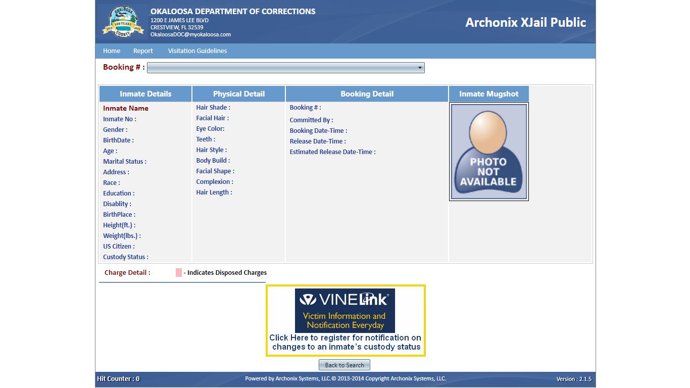 Inmate Detail :: Archonix XJail Public - co.okaloosa.fl.us